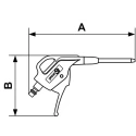 PREVOST Metal Nozzle Blow Gun 6 bar Operating Pressure Composite Body Steel Nozzle IBG 06MTL