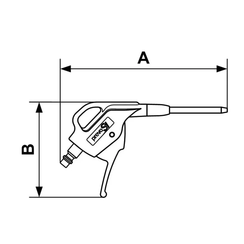 PREVOST Metal Nozzle Blow Gun 6 bar Operating Pressure Composite Body Steel Nozzle IBG 06MTL