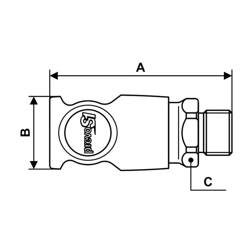 PREVOST Composite Body Safety Quick Connect Coupling 3/8 in Male BSP CSI 061152CP