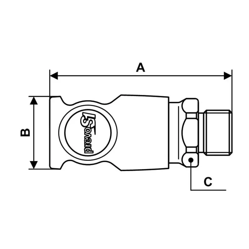 PREVOST Composite Body Safety Quick Connect Coupling 1/4 in Male BSP CSI 061151CP