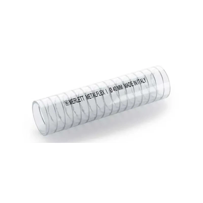 Contitech Metalflex Polyvinyl Chloride Steel Reinforced Industrial Hose Pipe 50 mm ID 59 mm OD Clear 5 m 251050RS5