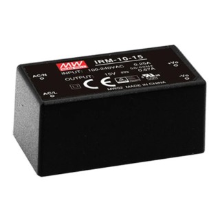 MEAN WELL IRM-10-15 Switching Power Supply 15V DC, 10W, PCB Mount, Universal Input 85-264V AC/370V DC IRM-10-15