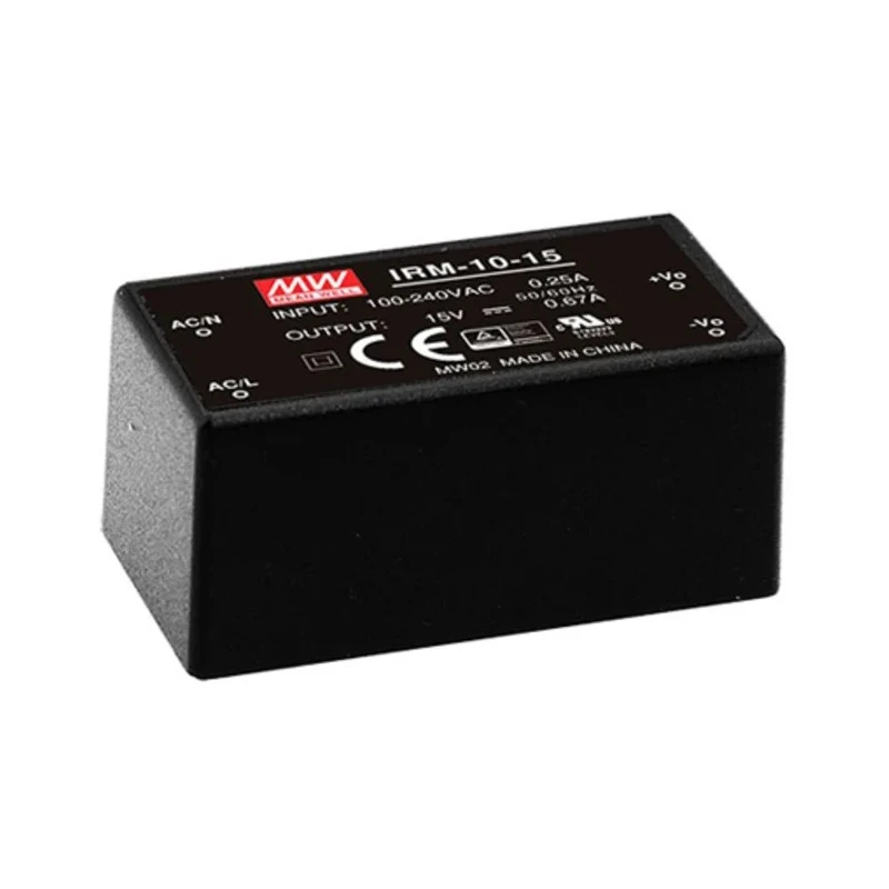 MEAN WELL IRM-10-15 Switching Power Supply 15V DC, 10W, PCB Mount, Universal Input 85-264V AC/370V DC IRM-10-15