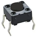 C & K Grey Tactile Switch Button SPST 50mA 12 V dc Through Hole IP40 