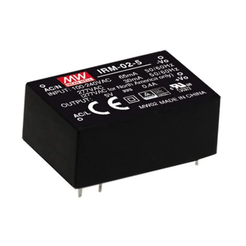 MEAN WELL IRM-02-5 Switching Power Supply 5V DC, 2W, PCB Mount, 85-305V AC Input IRM-02-5