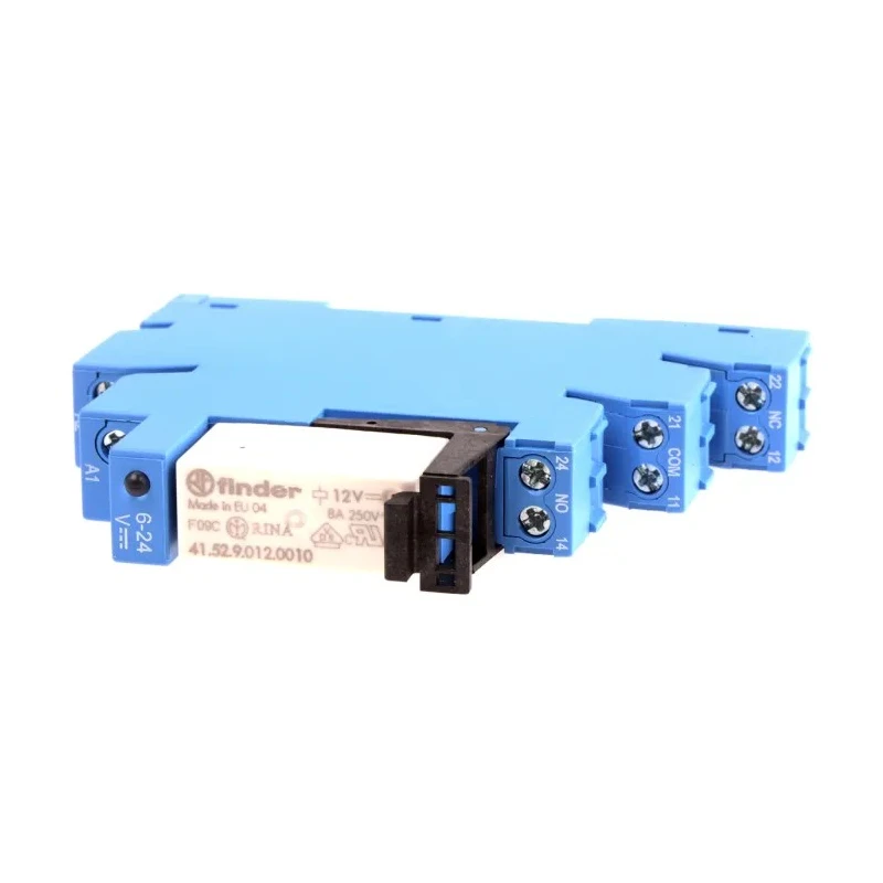 Finder 38 Series Electromechanical Interface Relay DIN Rail Mount 12V DC Coil 8A DPDT 38.52.7.012.0050