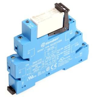 Finder 38 Series Interface Relay, DIN Rail Mount, 24V AC/DC Coil, DPDT Contact Configuration, 8A Current 38.52.0.024.0060