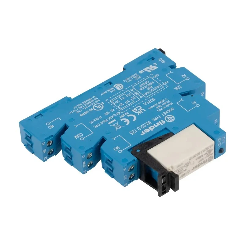 Finder 38 Series Interface Relay, DIN Rail Mount, 125V AC/DC Coil, DPDT Contact, 4.6mA Coil Current 38.52.0.125.0060