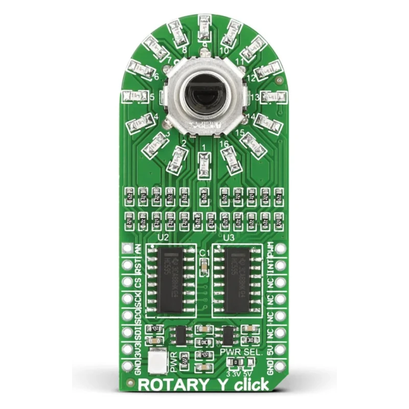 MikroElektronika Rotary Y MikroBus Click Board with Alps EC12D 15-Pulse Incremental Rotary Encoder and 16 MIKROE-1825