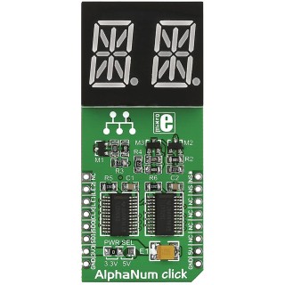 MikroElektronika Display Board AlphaNum G Click 2 14 Segment Display Add On Board With TLC5926 x 2 MIKROE-1851