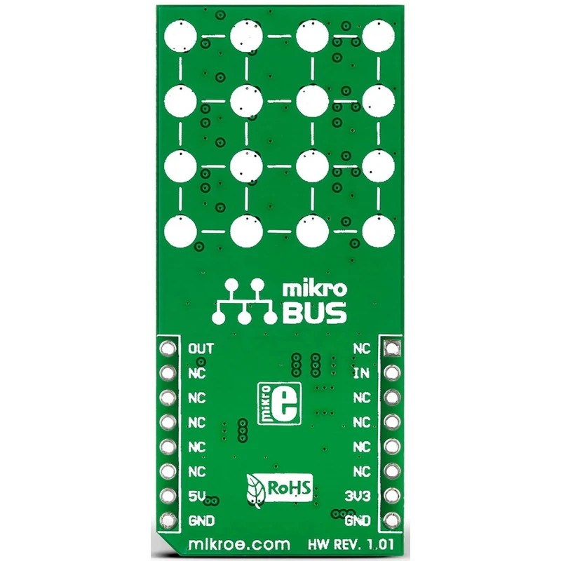 MikroElektronika Display Board 4x4 RGB Click LED Matrix Add On Board with WS2812, MCP1826 LDO Regulator MIKROE-1881