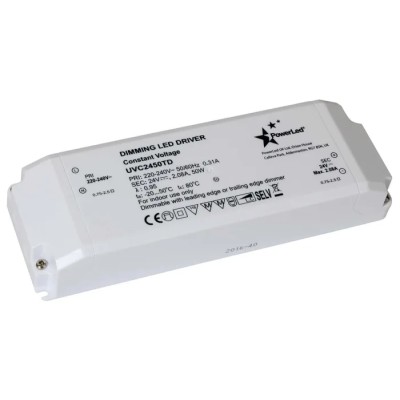 PowerLED 5 Output Dimmable IP44 Rated Constant Voltage LED Driver 24V 50W 2.08A 