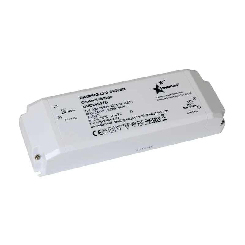PowerLED 5 Output Dimmable IP44 Rated Constant Voltage LED Driver 24V 50W 2.08A 