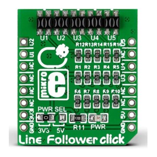 MikroElektronika Line Follower Click MikroBus Click Board with 5x QRE1113 Reflective Sensors MIKROE-1999