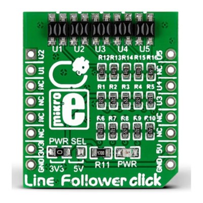 MikroElektronika Line Follower Click MikroBus Click Board with 5x QRE1113 Reflective Sensors MIKROE-1999