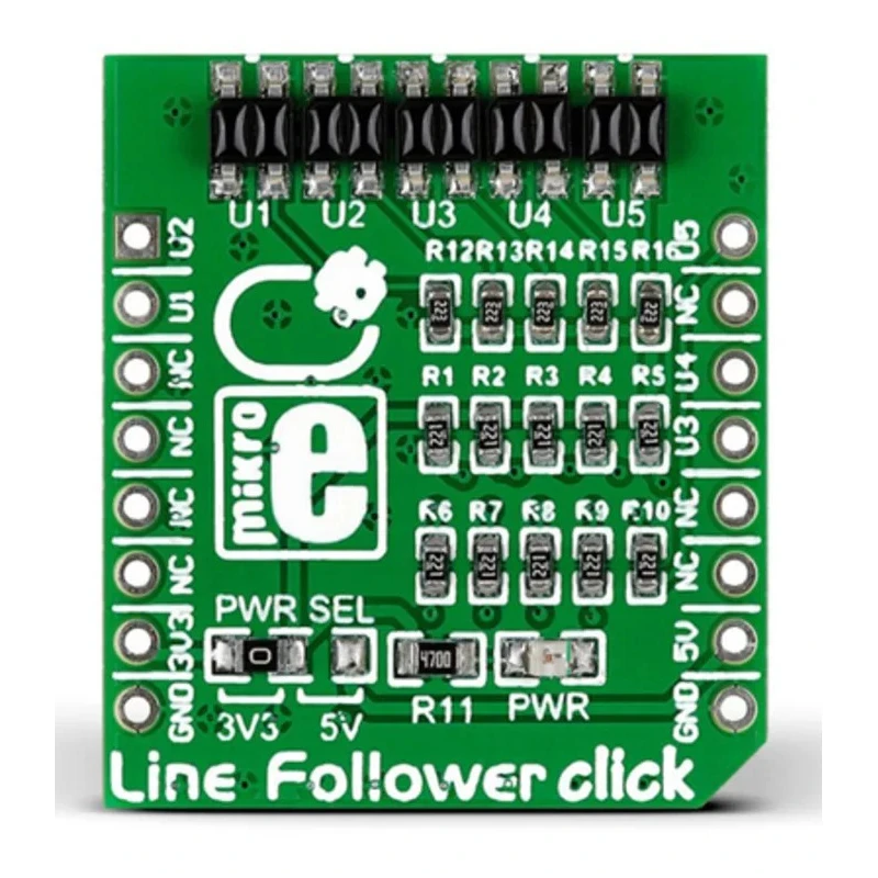 MikroElektronika Line Follower Click MikroBus Click Board with 5x QRE1113 Reflective Sensors MIKROE-1999
