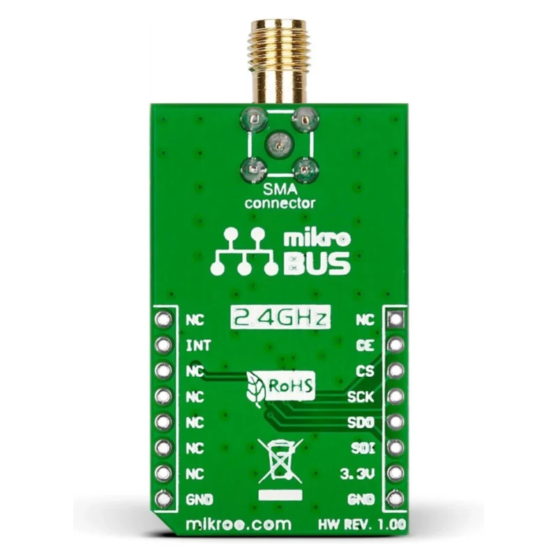 MikroElektronika Communication and Wireless Development Tool nRF S Click nRF24L01P RF Transceiver MikroBus Click MIKROE-1836