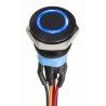 Apem AV Series Illuminated Push Button Switch, Momentary, Panel Mount, 19.2 mm Cutout, DPDT, Blue LED, IP67 AV9112F1020870K