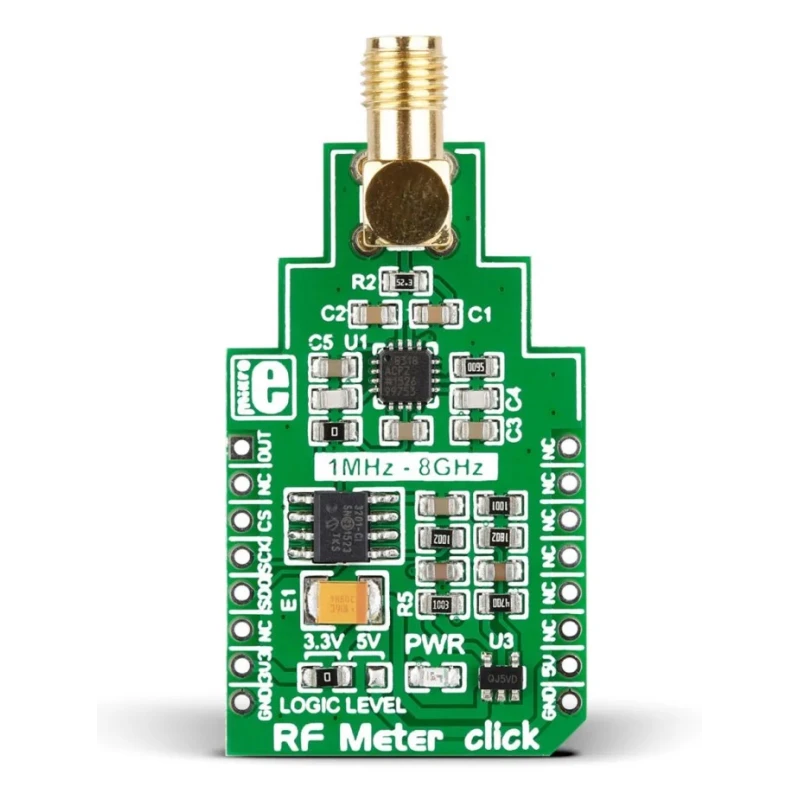MikroElektronika RF Power Measurement MikroBus Click Board MCP3201 SPI Interface 8GHz MIKROE-2034
