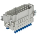 Harting Power Connector Insert, 16A Current Rating, Han ES Press Series Male, 32 Contacts, 500V, Panel Mount 09330162688