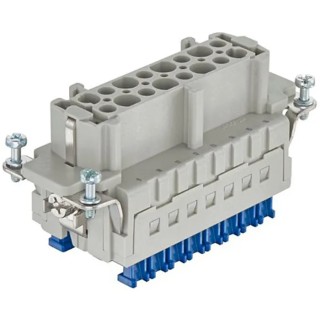 Harting Heavy Duty Power Connector Insert 16A 500V Panel Mount Female 32 Contacts Han ES Press 09330162788