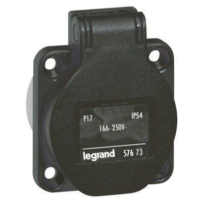 Legrand Industrial Power Connector 16A, 250V, IP54 Black, Panel Mount, 2P+PE IP54 MPN 