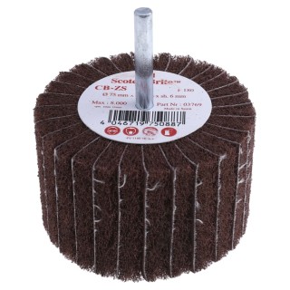 3M Abrasive Brush 75 mm Diameter, 6 mm Shank, Maximum Safe Speed 7500rpm CB-ZS*/3M450 (COMBI) 17186