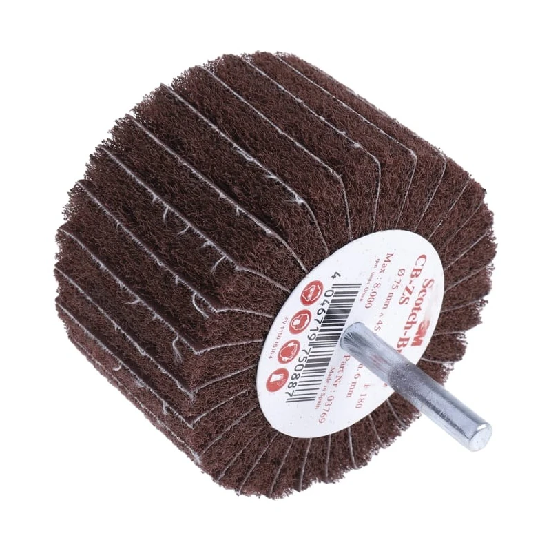 3M Abrasive Brush 75 mm Diameter, 6 mm Shank, Maximum Safe Speed 7500rpm CB-ZS*/3M450 (COMBI) 17186