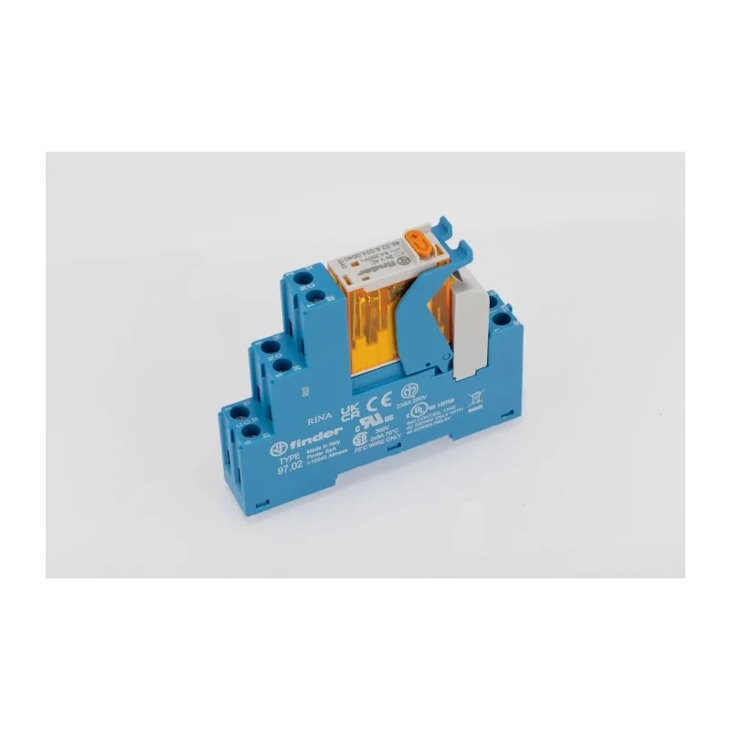 Finder Interface Relay 24V AC Coil, DPDT Contact, Screw Terminals, DIN Rail Mount 4C.02.8.024.0060SPA