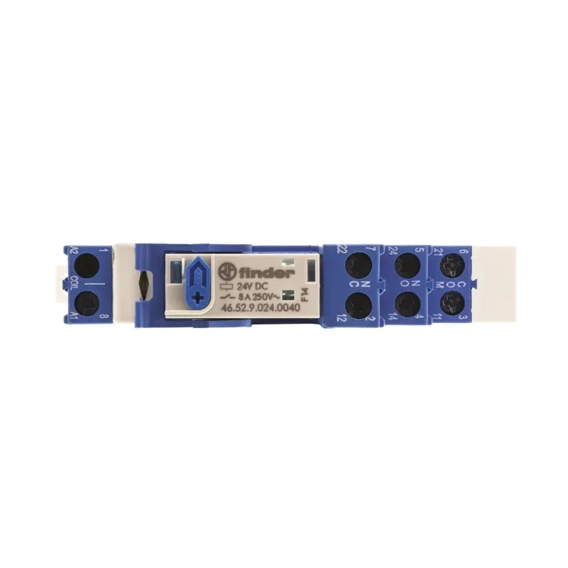 Finder 4C Series Interface Relay DPDT 24V DC Coil Voltage 8A Switching Current DIN Rail Mount 4C.02.9.024.0050SPA
