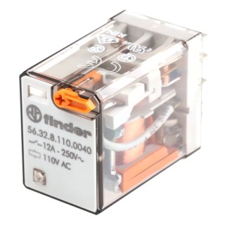 Finder Power Relay 110V AC Coil Voltage 20A Switching Current DPDT Contact Configuration 56.32.8.110.0040