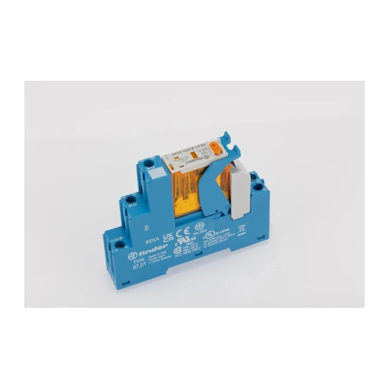 Finder 4C Series Interface Relay DIN Rail Mount 24V AC Coil 16A SPDT 45mA Coil Current 4C.01.8.024.0060SPA