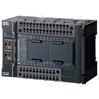 Omron NX1P Series PLC CPU, 24-Input DC Input, 16 PNP Outputs, Panel Mount, Ladder Logic 