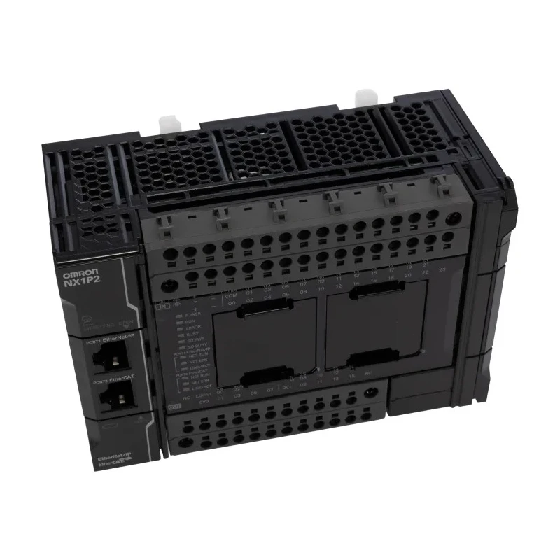 Omron NX1P Series PLC CPU, 24 DC Inputs, 16 PNP Outputs, Ethernet RJ45, Ladder Logic Programming 