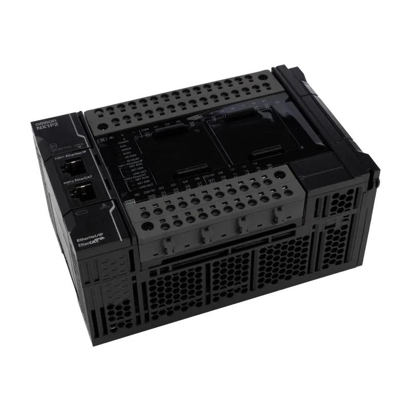 Omron NX1P Series PLC CPU, 24 DC Inputs, 16 PNP Outputs, Ethernet RJ45, Ladder Logic Programming 