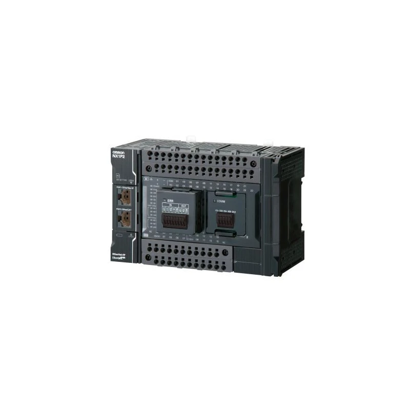 Omron NX1P Series PLC CPU, 24 DC Inputs, 16 PNP Outputs, Ethernet RJ45, Ladder Logic Programming 