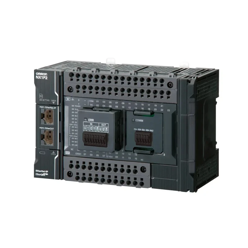 Omron NX1P Series PLC CPU, 24 DC Inputs, 16 PNP Outputs, Ethernet RJ45, Ladder Logic Programming 