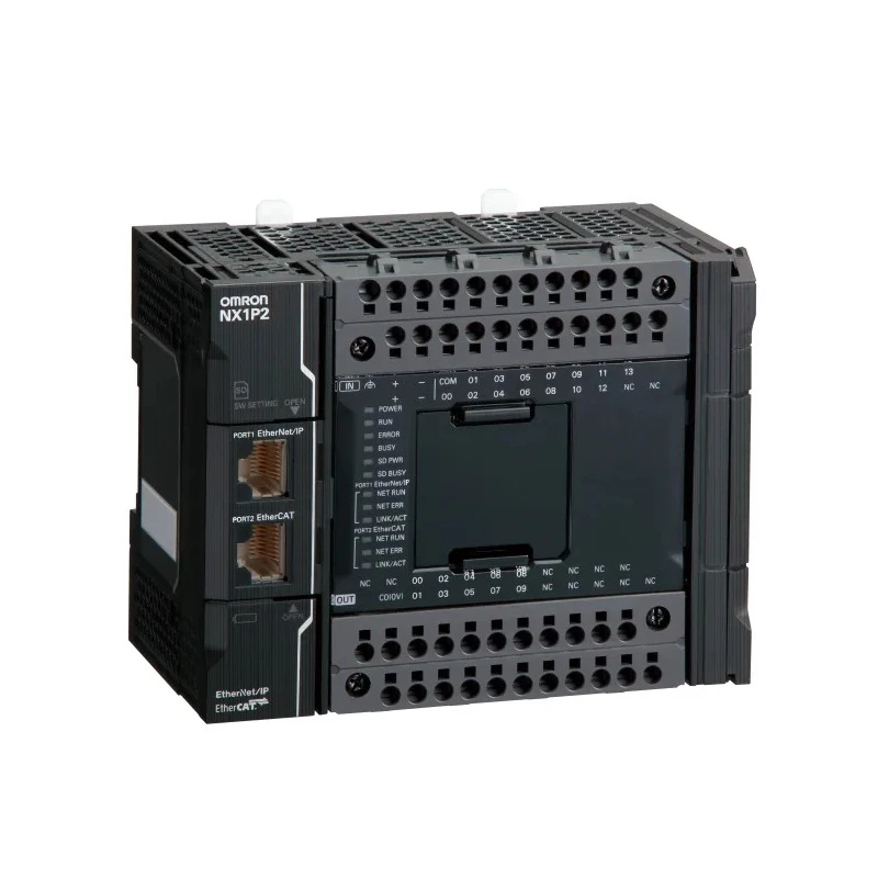 Omron NX1P Series PLC CPU 14-Input PNP/NPN Input 16 Outputs PNP Output 20.4-28.8V Panel Mount 