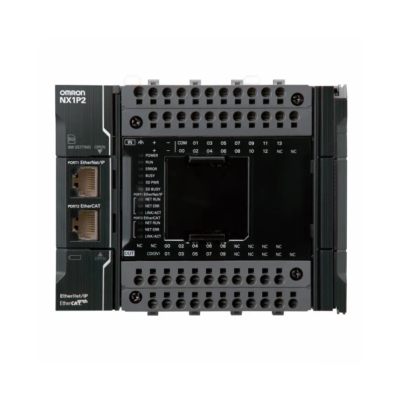 Omron NX1P Series PLC CPU 14-Input PNP/NPN Input 16 Outputs PNP Output 20.4-28.8V Panel Mount 