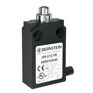 Bernstein Safety I49 Series Plunger Limit Switch DPST 10A 250V AC IP67 Plastic Housing 6089102049