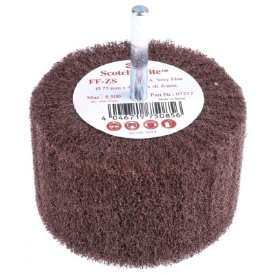 3M Circular Abrasive Brush 75 mm Diameter, P80 Grit, 0.25 in Shank Size, Max 8500 rpm FF-ZS 07217