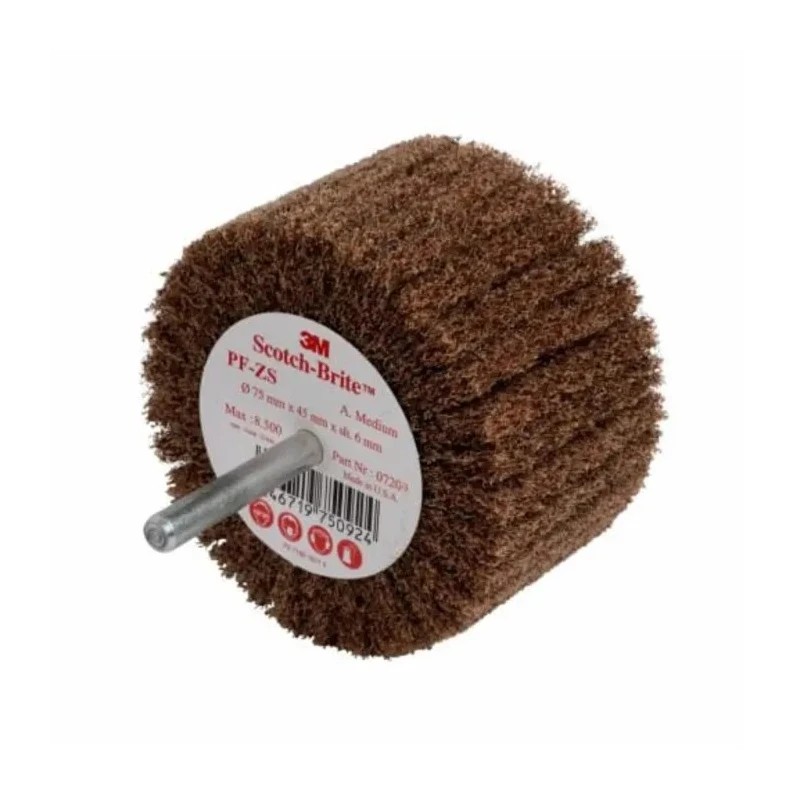 3M Circular Abrasive Brush 75 mm Diameter, P80 Grit, 0.25 in Shank Size, Max 8500 rpm FF-ZS 07217