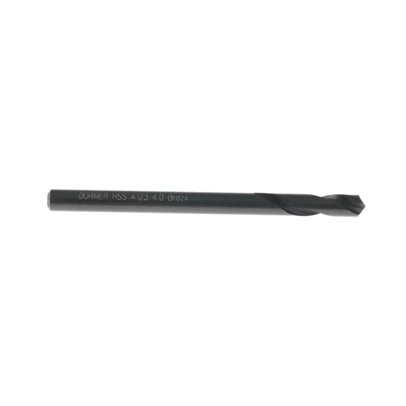 Dormer High Speed Steel-E Drill Bit 55mm Overall, 4mm Shank, 1 Flute, Neutral Cutting Direction, Bright Finish, Pack A1234.0