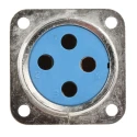 Jaeger Circular Connector, 4 Contacts, Panel Mount, Standard Size, Female, 50A, IP65, MIL-DTL-5015, Silver 5337 600 06