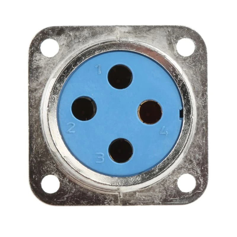 Jaeger Circular Connector, 4 Contacts, Panel Mount, Standard Size, Female, 50A, IP65, MIL-DTL-5015, Silver 5337 600 06