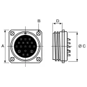 Jaeger Circular Connector, 4 Contacts, Panel Mount, Standard Size, Female, 50A, IP65, MIL-DTL-5015, Silver 5337 600 06