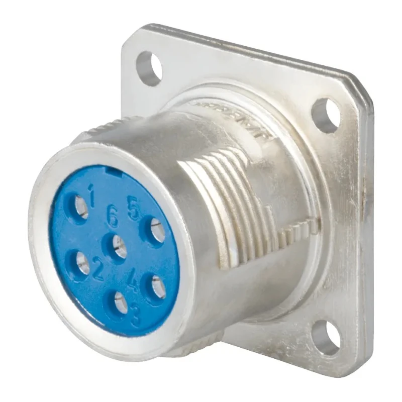 Jaeger Circular Connector, 8 Contacts, Panel Mount, Female, Standard Size, IP50/IP54, MIL-DTL-5015, Silver 5366 080 06