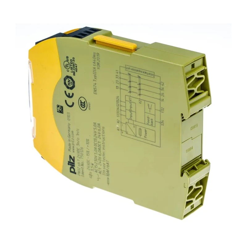 Pilz 24V DC Safety Relay with 3 Safety Contacts, 1 Auxiliary Contact, DIN Rail Mount PNOZ s6.1 750126