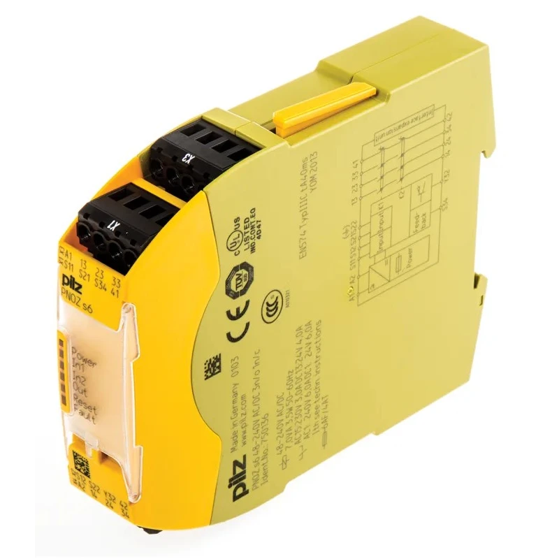 Pilz PNOZ s6 240V AC/DC 48V AC/DC Safety Relay with 3 Safety Contacts and 1 Auxiliary Contact 750136