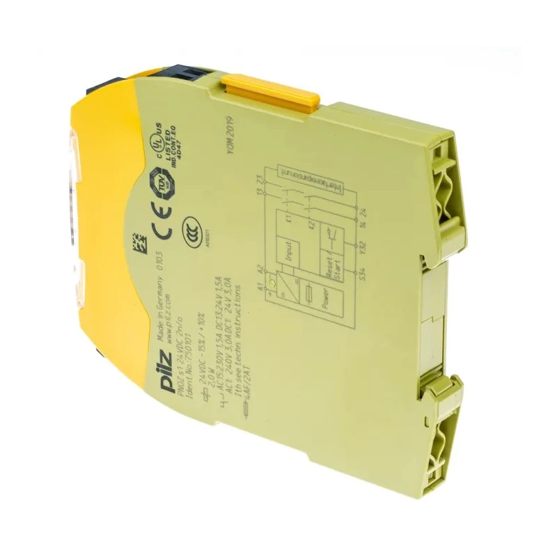 Pilz PNOZ s1 24V DC Safety Relay with 2 Safety Contacts 2NO, DIN Rail Mount 2W Power Consumption 750101
